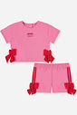 Conjunto Infantil Menina Blusa Boxy e Short com Laços