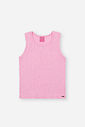 Regata Infantil em Canelado Glow com Glitter – Blusa Menina Verão com Elastano ROSA IOGURTE