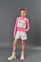 Conjunto Infantil Menina Sarja Rosa/Natural CTV