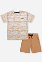 Conjunto Infantil Sportwear Refletivo com Camiseta Dry Sport e Bermuda em Nylon Techno Touch BRANCO/MR BELGA