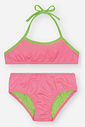 Biquíni Infantil em Malha UV Neon – Moda Praia Menina Verão com Proteção UV e Cores Vibrantes ROSA NEON FORTE