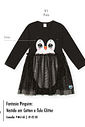 Vestido Infantil Manga Longa com Tule Brilhante – Vestido Bebê Menina Pinguim Mundo Cinti