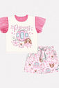 CONJ BLUSA E SHORTS RS CONFETE/RS IOGURT