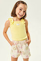 Conjunto Blusa E Short Estampado Amarelo Abrange