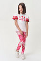 Conjunto Infantil Menina Blusa Alongada Morangos e Legging Estampa de Bandana