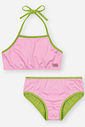 Biquíni Infantil em Malha UV Neon – Moda Praia Menina Verão com Proteção UV e Cores Vibrantes ROSA IOGURTE