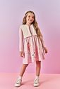 Vestido Infantil Menina Colete Pelo Rosa Mundo Cinti