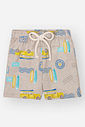 Conjunto Infantil Divertto Casual com Regata em Meia Malha e Bermuda Estampada em Nylon VD BRISA/BG CAFE LATTE