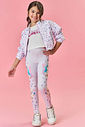 Legging Infantil Menina Total Print Azul Mundo Cinti