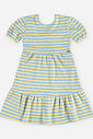 Vestido Infantil Menina Listrado em Malha Jacquard