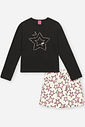 CONJ BLUSA ML E SHORTS/SAIA PRETO/NATURAL