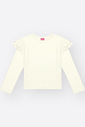 Blusa Menina em Canelado Glow Babados Mundo Cinti NATURAL