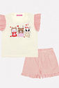 PIJAMA BLUSA E SHORTS NATURAL/VM MARTE