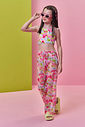 Calça Infantil Menina Wide Leg em Tela Corações