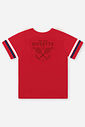 Conjunto Infantil Camiseta Listrada e Bermuda de Moletom Marinho