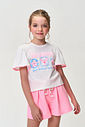 Conjunto Infantil Menina Blusa Boxy e Short Sea Shell com Strass