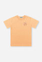 Camiseta Infantil Minimalista em Meia Malha Laranja