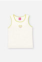 Conjunto Infantil Neon Love com Regata em Cotton e Saia Shorts em Tule Glitter – Look Menina Verão c NATURAL/AMARELO NEON