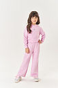 Conjunto Infantil Menina Blusão E Wide Leg Glitter Rosa Mundo Cinti