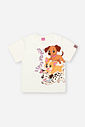 Conjunto Infantil com Blusa e Shorts em Moletinho – Look Menina Verão com Cachorrinhos OFF WHITE/PRETO