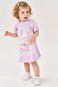 Conjunto Bebê Menina Blusa E Saia-Short Unicórnio Lilás Cinti