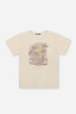 Camiseta Infantil Tropical em Meia Malha Bege