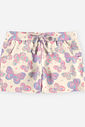 Short Infantil Menina em Nylon de Borboletas com Cordão