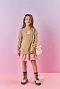 Vestido Infantil Menina Com Bolsa Bege Mundo Cinti