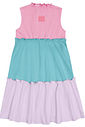 Vestido Infantil Menina Três Marias Rosa, Azul E Lilás Cinti