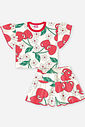 Conjunto Menina em Cotton Cerejas Vermelho Mundo Cinti