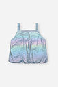 Conjunto Infantil com Regata Balonê Holográfica e Shorts em Cetim Glow AZ PROVENCE/BRANCO