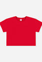 Blusa Infantil Menina Boxy Básica em Meia Malha Vermelha