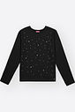 Blusa Canelada Menina com Strass Mundo Cinti PRETO Blusa Canelada Menina com Strass Mundo Cinti PRETO