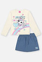 Conjunto Infantil Menina Blusa Magic E Short-Saia Natural Mundo Cinti