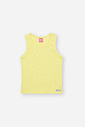 Regata Infantil Fashion em Canelado Glow com Strass AMARELO LEMON