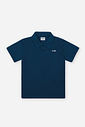 Conjunto Infantil Menino Polo e Bermuda em Moletinho Waffle Marinho