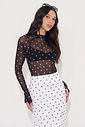 Blusa em Tule Flávia Poá Preto