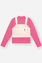 Conjunto Infantil Menina Sarja Rosa/Natural CTV