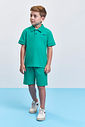 Conjunto Infantil Menino Polo e Bermuda em Moletinho Waffle Vivid