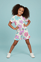 Conjunto Infantil Menina Margaridas Azul Abrange