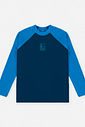 Conjunto Menino em Malha UV Camiseta e Sunga Listrada Marinho