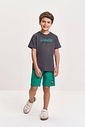 Conjunto Infantil Camiseta e Bermuda de Moletom Riscado Golf