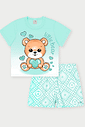 Conjunto Infantil Menina Little Bear Verde Abrange