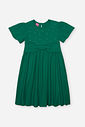 Vestido Infantil de Festa em Moletinho Waffle – Vestido Menina Verão com Laço e Strass VERDE MOMENTO