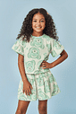 Conjunto Infantil Menina Cabeça de Ursinhos Verde Mundo Cinti