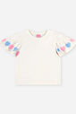 Conjunto Infantil Blusa Corações Coloridos com Strass e Short-Saia