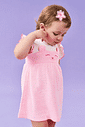 VESTIDO NATURAL/ROSA NEON