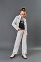 Calça Infantil Menina Wide Leg Sarja Natural CTV