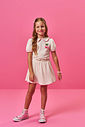 Conjunto Infantil com Blusa Gola Boneca e Saia Shorts em Moletinho Waffle Linho – Look Menina Verão OFF WHITE