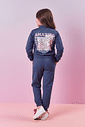 Conjunto Infantil Menina Jaqueta Estampa Costa E Calça Azul Mundo Cinti
